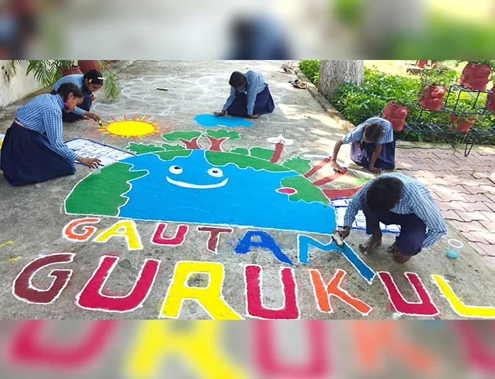 Rangolis galore! the artistic children of Bihar