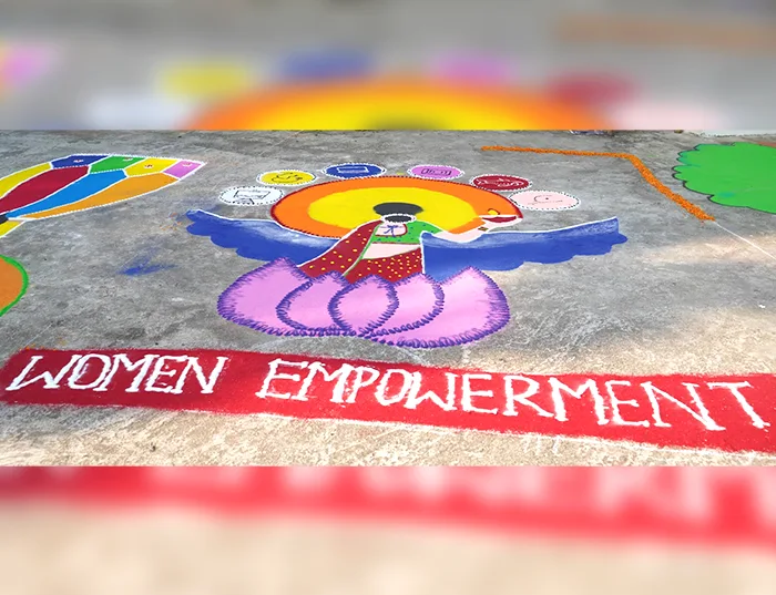 Rangolis galore! the artistic children of Bihar